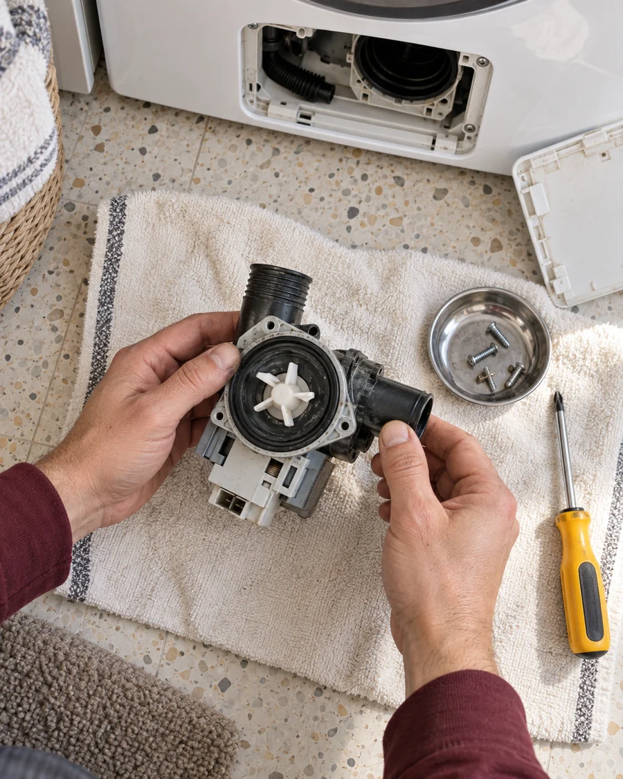 Washer repair close up